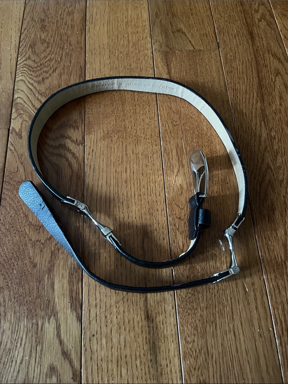 Black Leather belt with silver horse bit decor